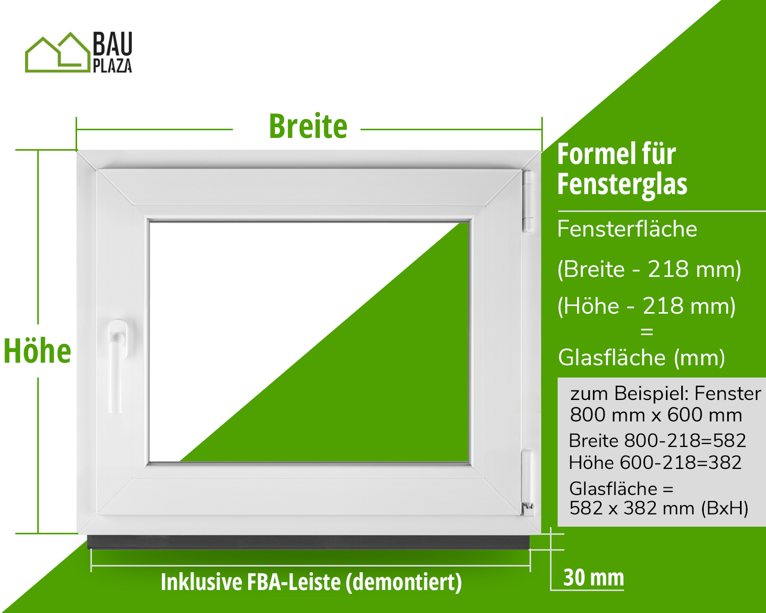 ‎BauPLAZA - Ventana PVC ANCHO x ALTO 800 x 600 mm 80 x 60 cm Derecha BLANCA Vidrio Transparente - doble cristal OSCILOBATIENTE - 2
