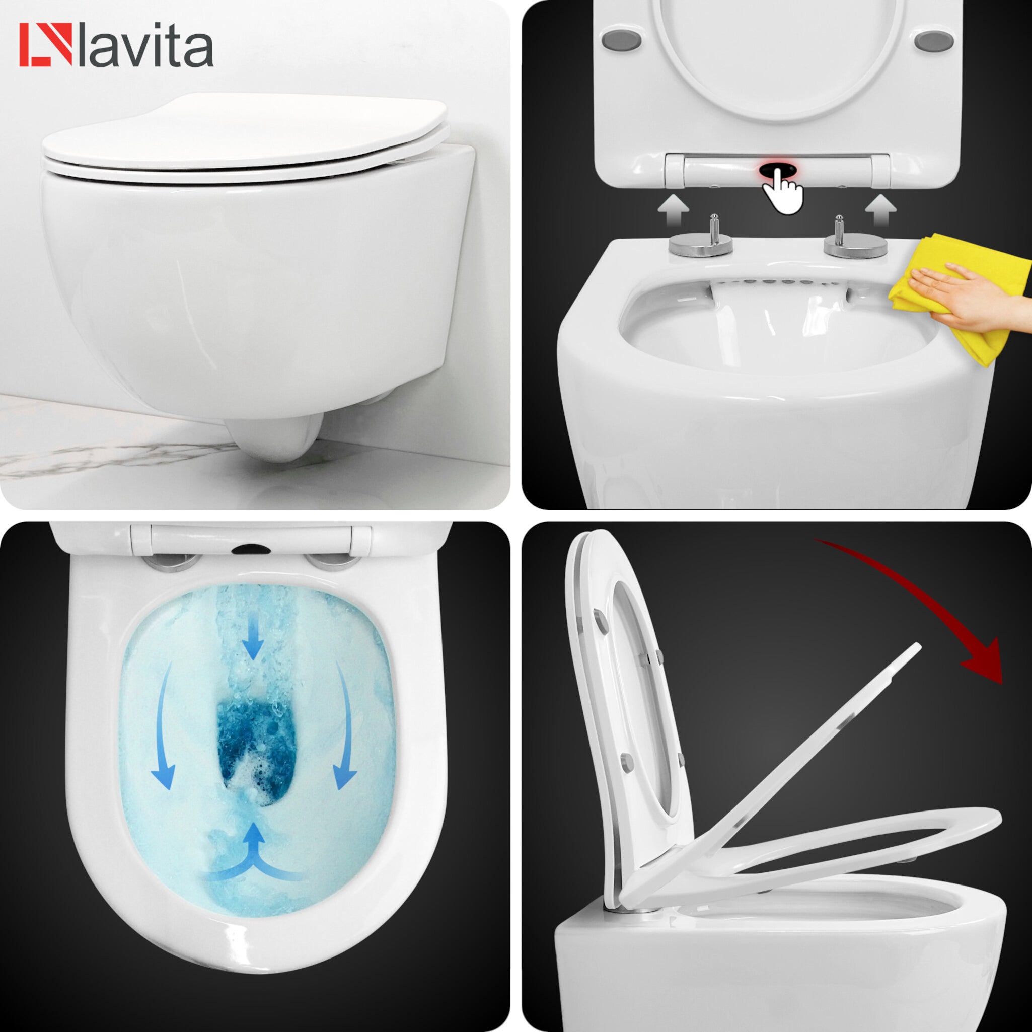 GEBERIT Duofix Basic Support Bâti-support + Lavita WC Dalia suspendu blanc sans bord + panneau de commande Delta 25 blanc | Kit complet WC - 8