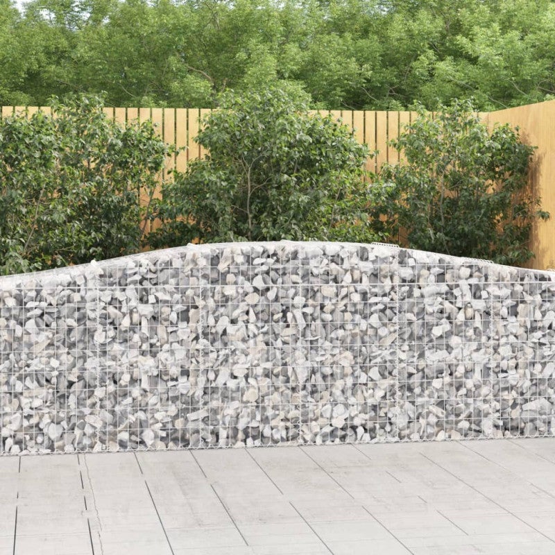 Cesta de gaviones forma arco hierro galvanizado 400x50x80/100cm vidaxl