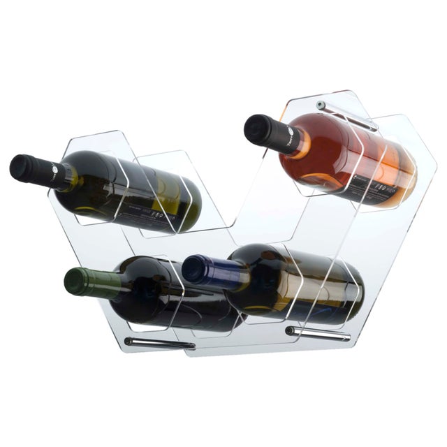 AGPLEX - Cantinetta Portabottiglie in Plexiglass Trasparente - Design Moderno per Vino e Bottiglie