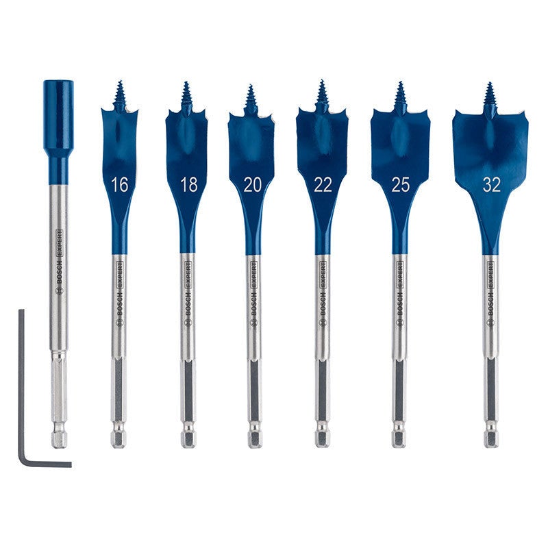 Set de brocas fresadoras planas EXPERT Self Cut Speed de 16/18/20/22/25/32&amp;nbsp;mm, 7 unidades