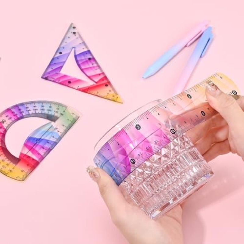 Kit de dessin scolaire quatre pièces, règles souples en plastique ...