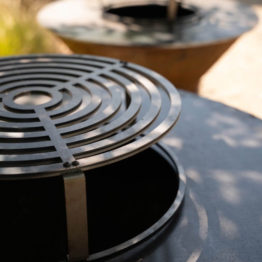 PACK Brasero Corten 60cm + Grille + Rebord - 5