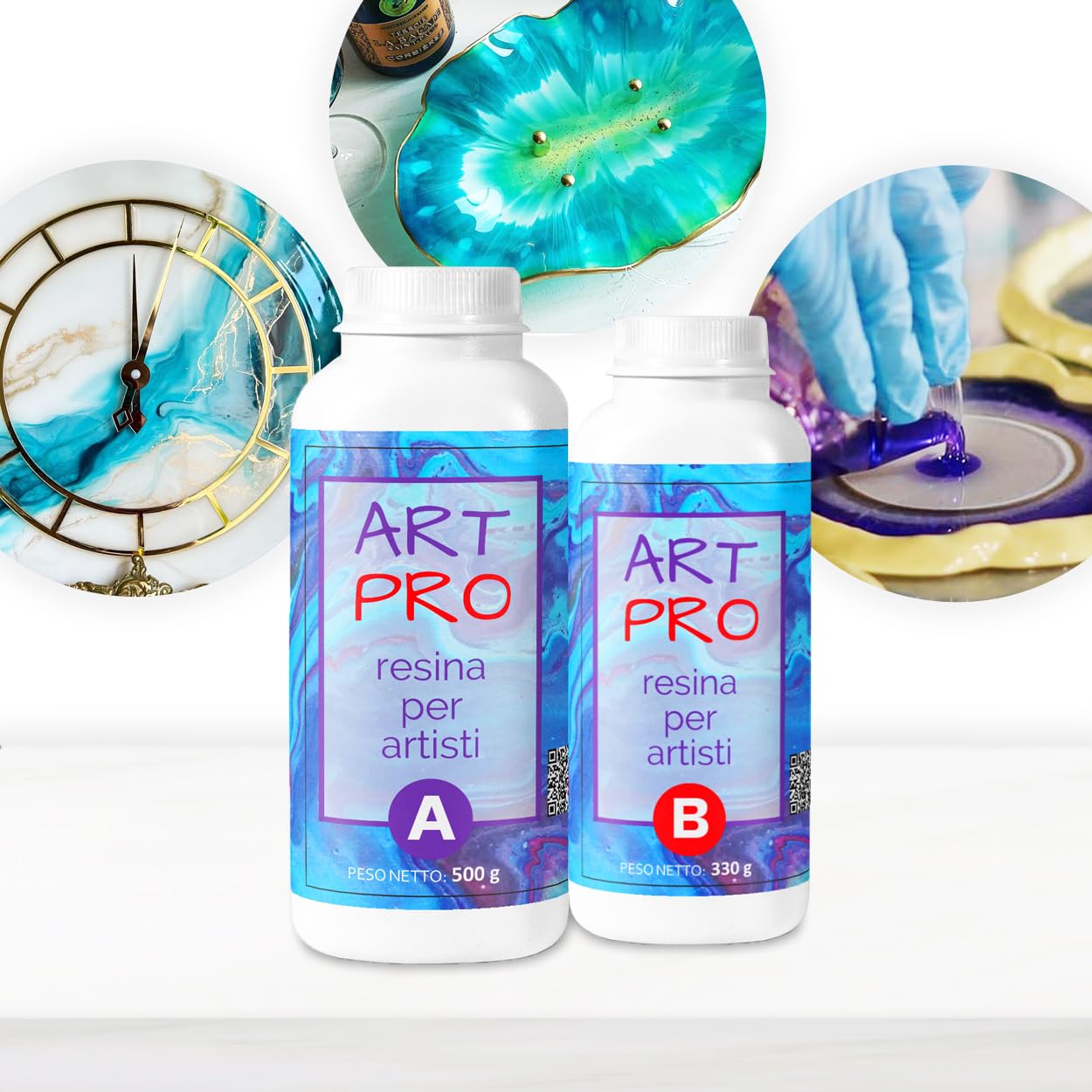 Resin Pro ® RESINA EPOSSIDICA ART PRO Ideale per Vassoi, Quadri ...