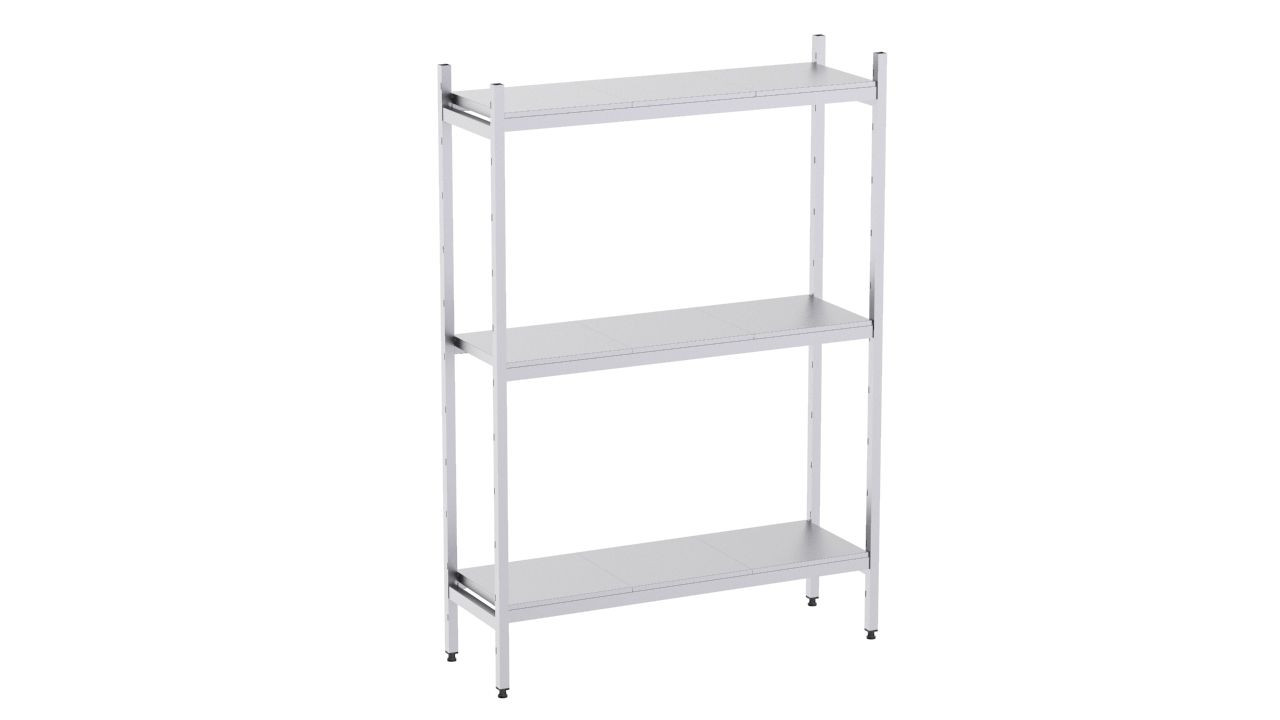 Rayonnage en acier inoxydable linéaires 6050x400 lisse 3 niveaux- DISTFORM - KIT00429