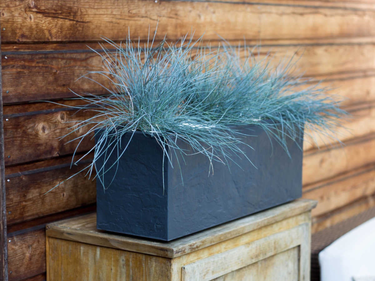 Balconnière rectangulaire Volcania Up effet pierre 25 L Anthracite - Eda - 3