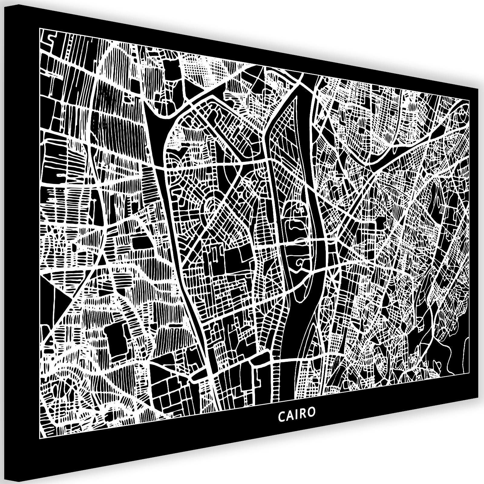 Obraz, Kair - plan miasta 90x60