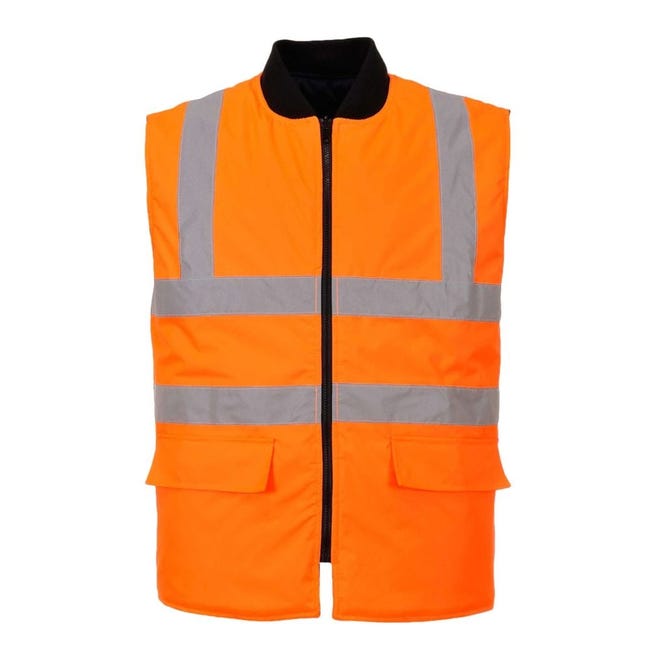 Chaleco de calor flúor naranja/ amarillo reversible 300D Industria ...