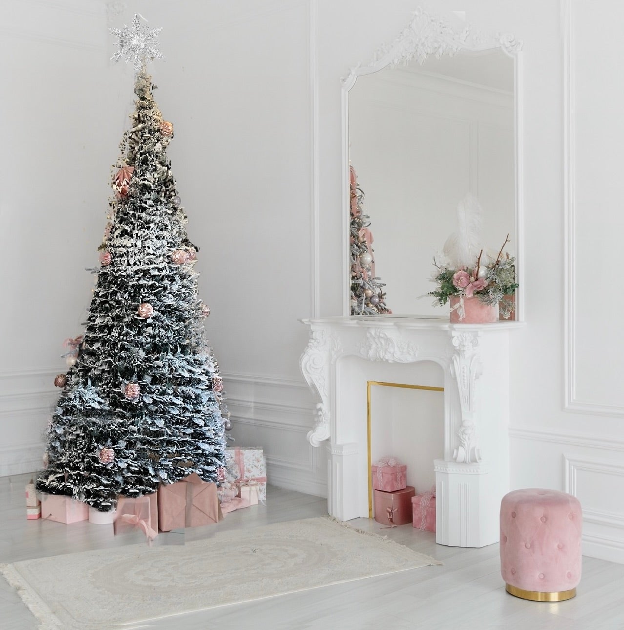 Milleplus - Support de sapin de Noël Vert et rouge 46x46x19 cm - Maison