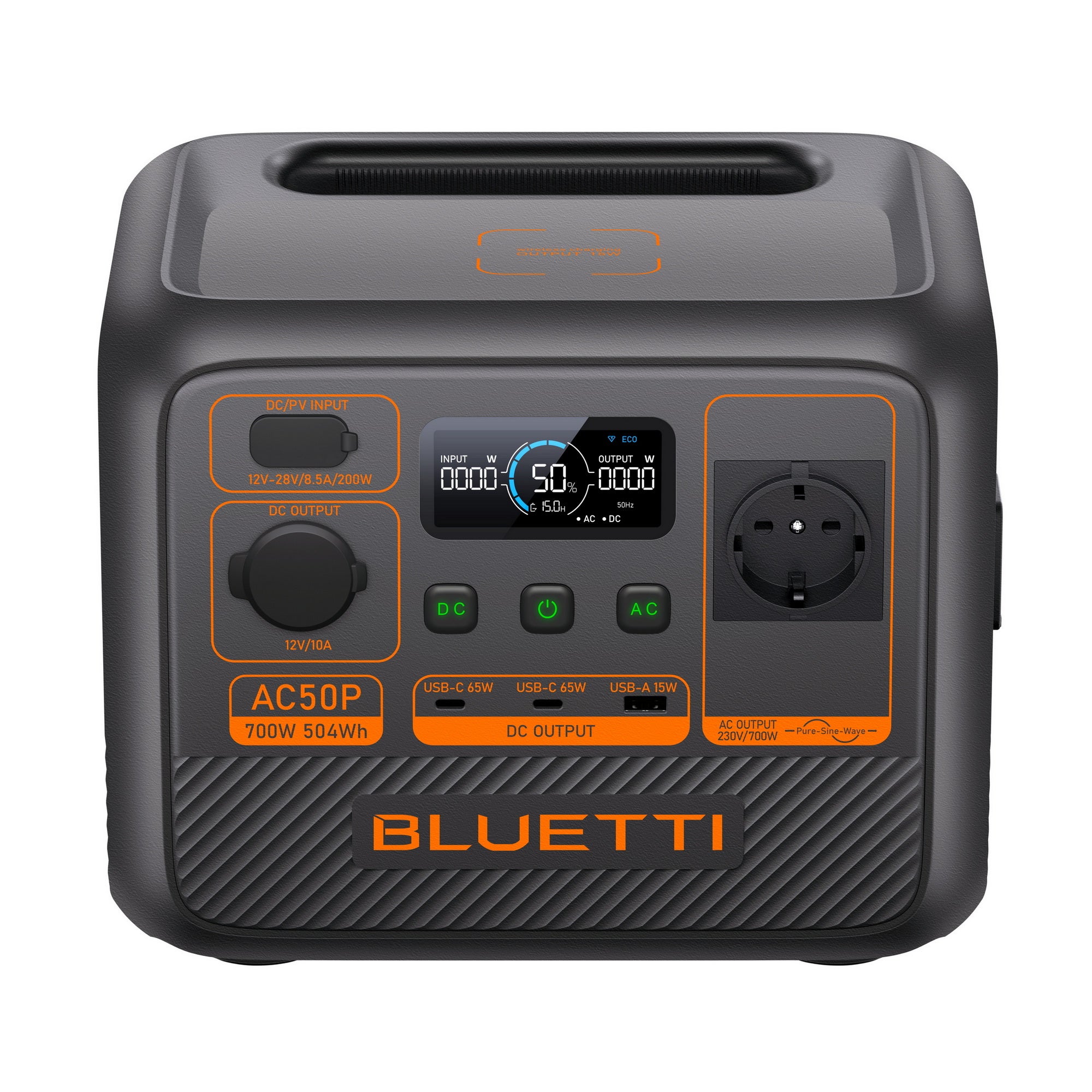 Kit BLUETTI Premium 50(AC50P) com Painel Solar 220 W - 504Wh, Gerador Solar 1x700W - 3