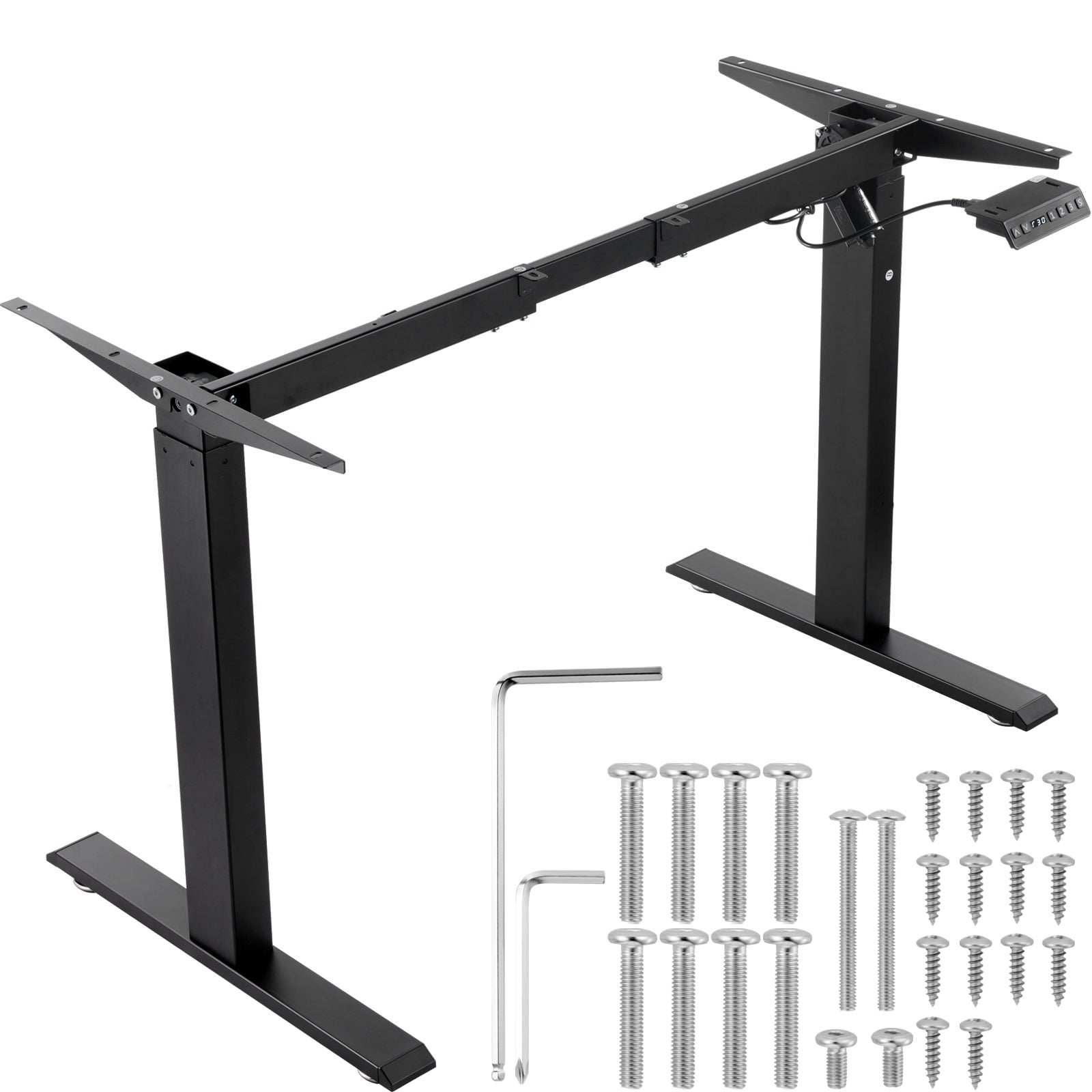 Rama biurka, regulowana wysokość 70-117 cm i długość 95-158 cm, elektryczna rama biurka do biurek komputerowych, ergonomiczna podstawa do samodz VEVOR