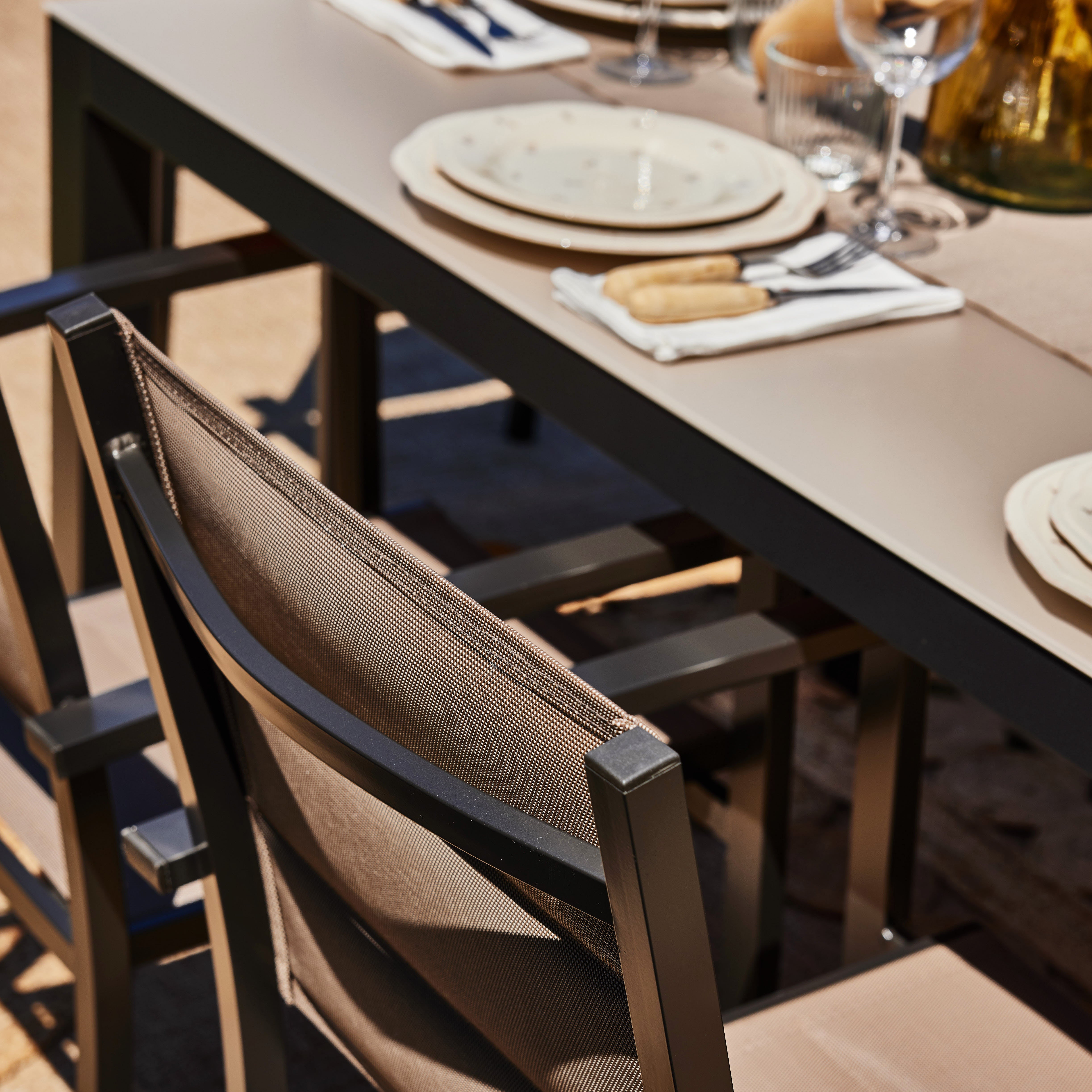 Conjunto mesa fija 70×70 y 2 sillas jardín marrón - Tokyo - 6