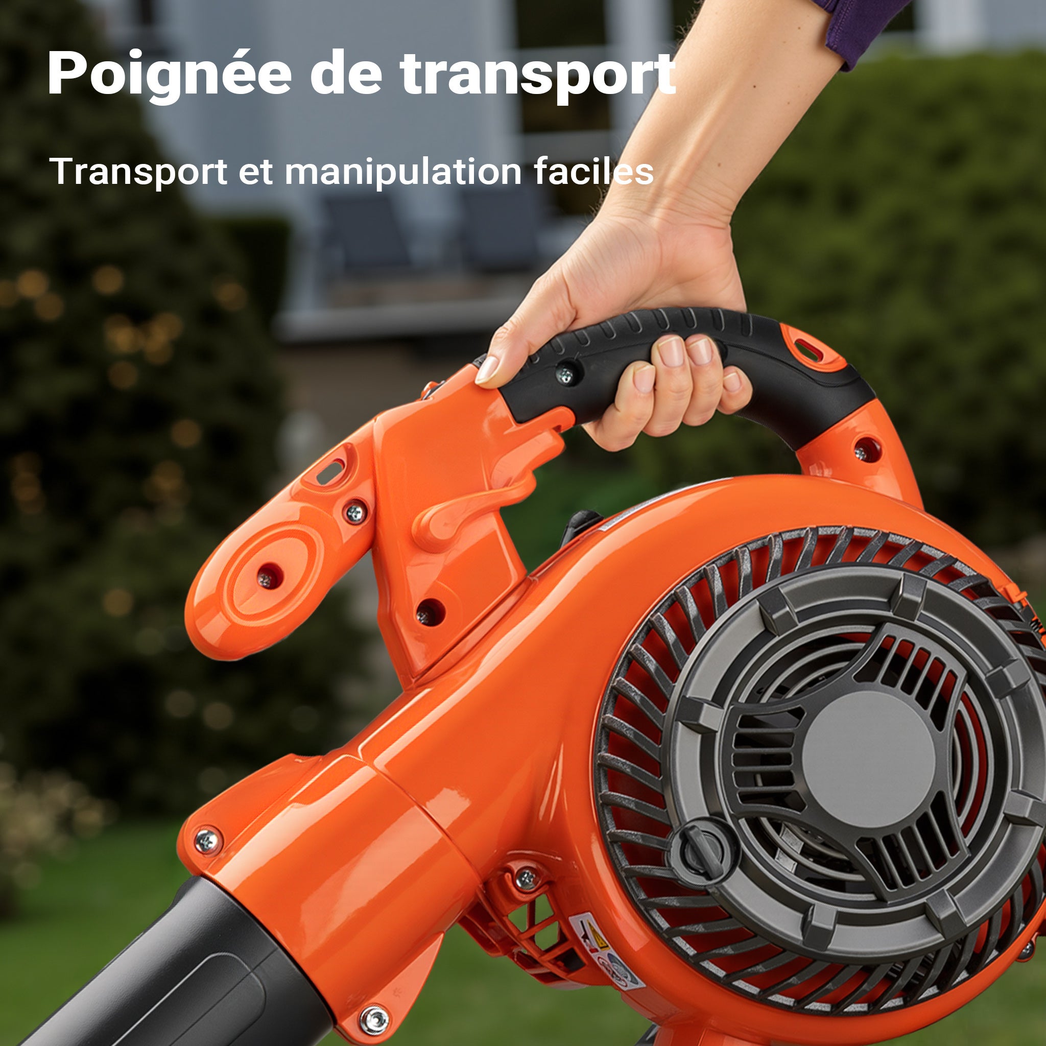 Outil multifonction 3 en 1 – 580 x 290 x 390 mm – Essence 0,5 l – 0,75 kW 1 CV – Sac collecteur 50 l – Aspirateur Souffleur de feuilles… Wiltec - 7