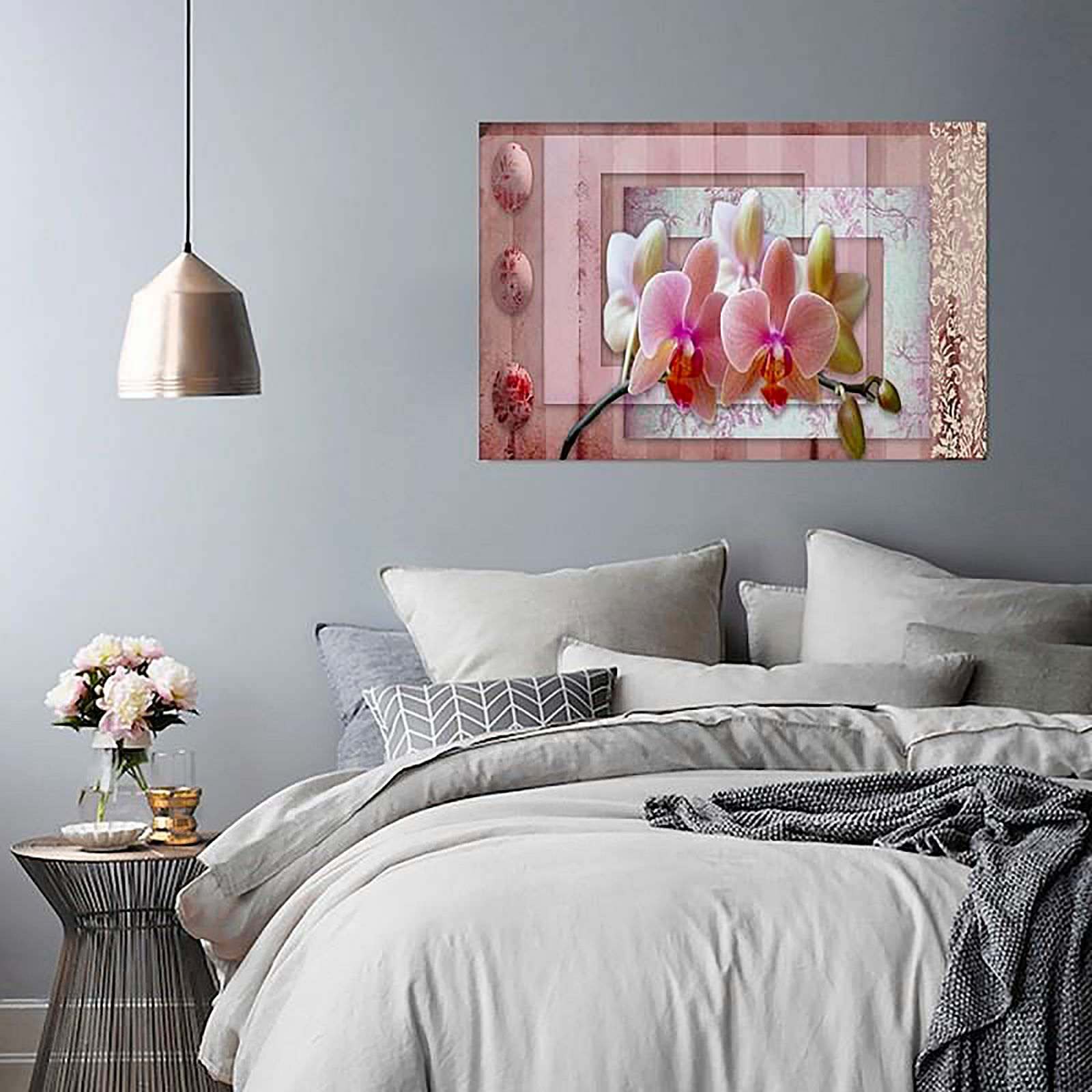 Tableau bois d'orchidée rose - 120 x 80 cm - 2