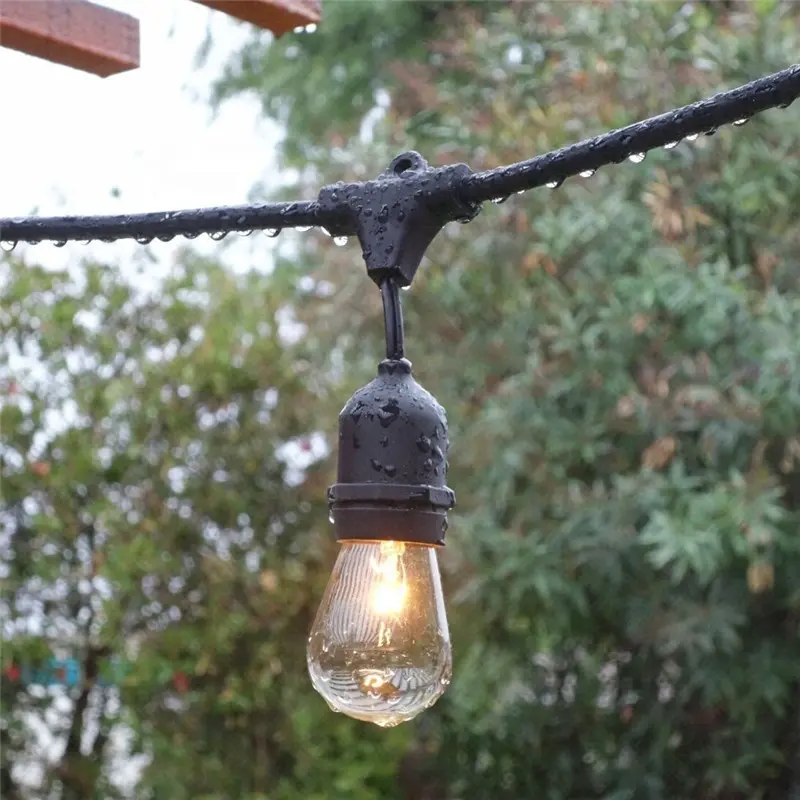 Girlanda świetlna 15x E27 LED 15m 24V IP44 ogrodowa balkonowa czarna MasterLED - 3