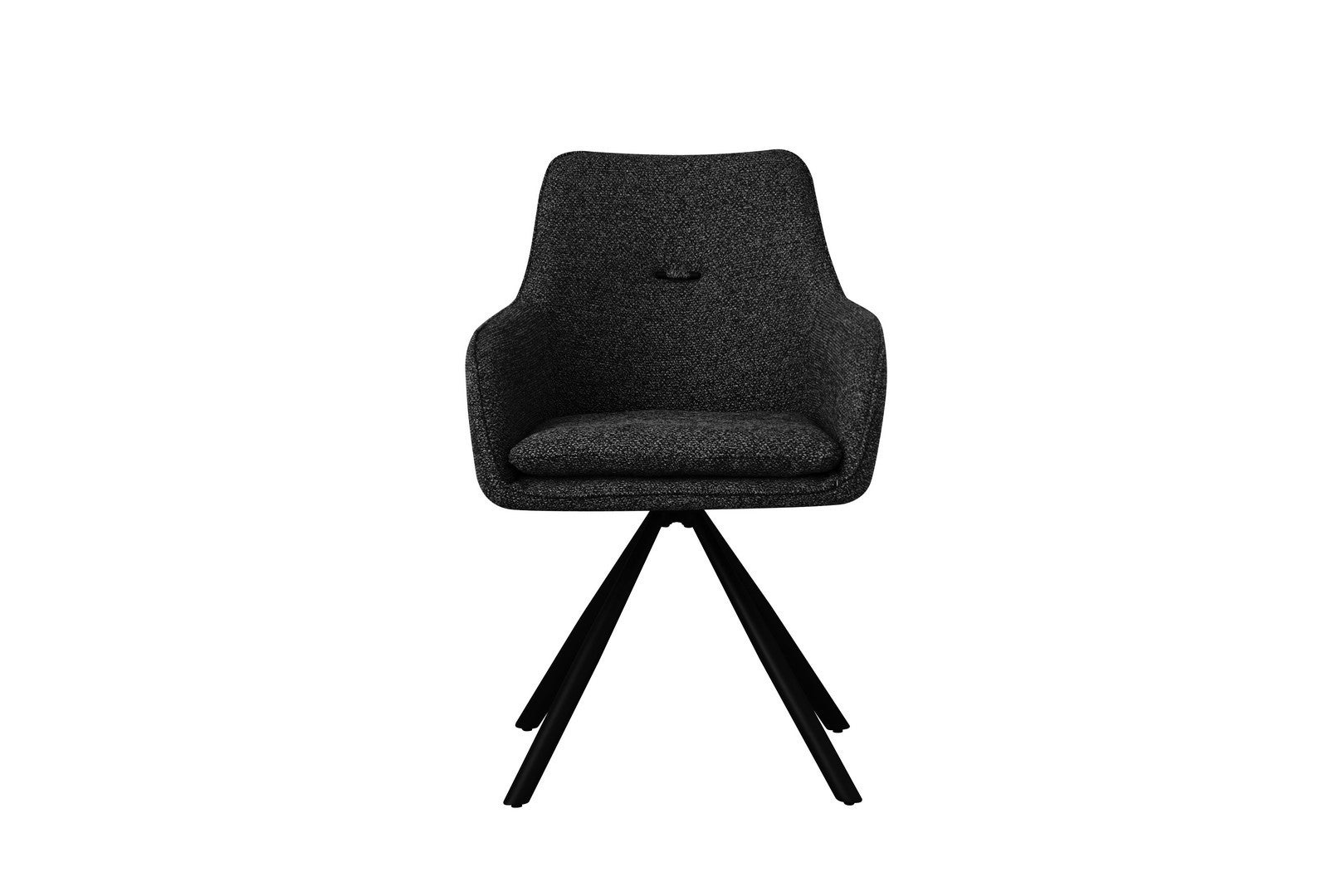 Krzesło obrotowe do jadalni z włókna syntetycznego, czarne