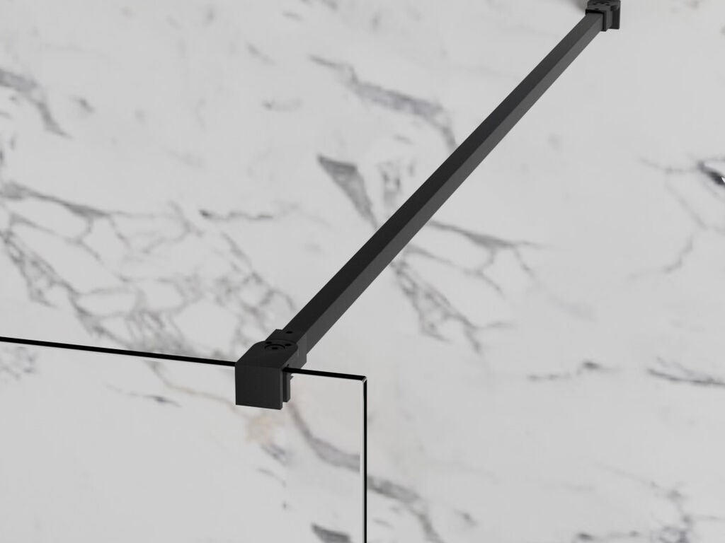Parete fissa per doccia SCREEN Nero Trasparente 66,5-68 cm (Include braccio di supporto) - 4