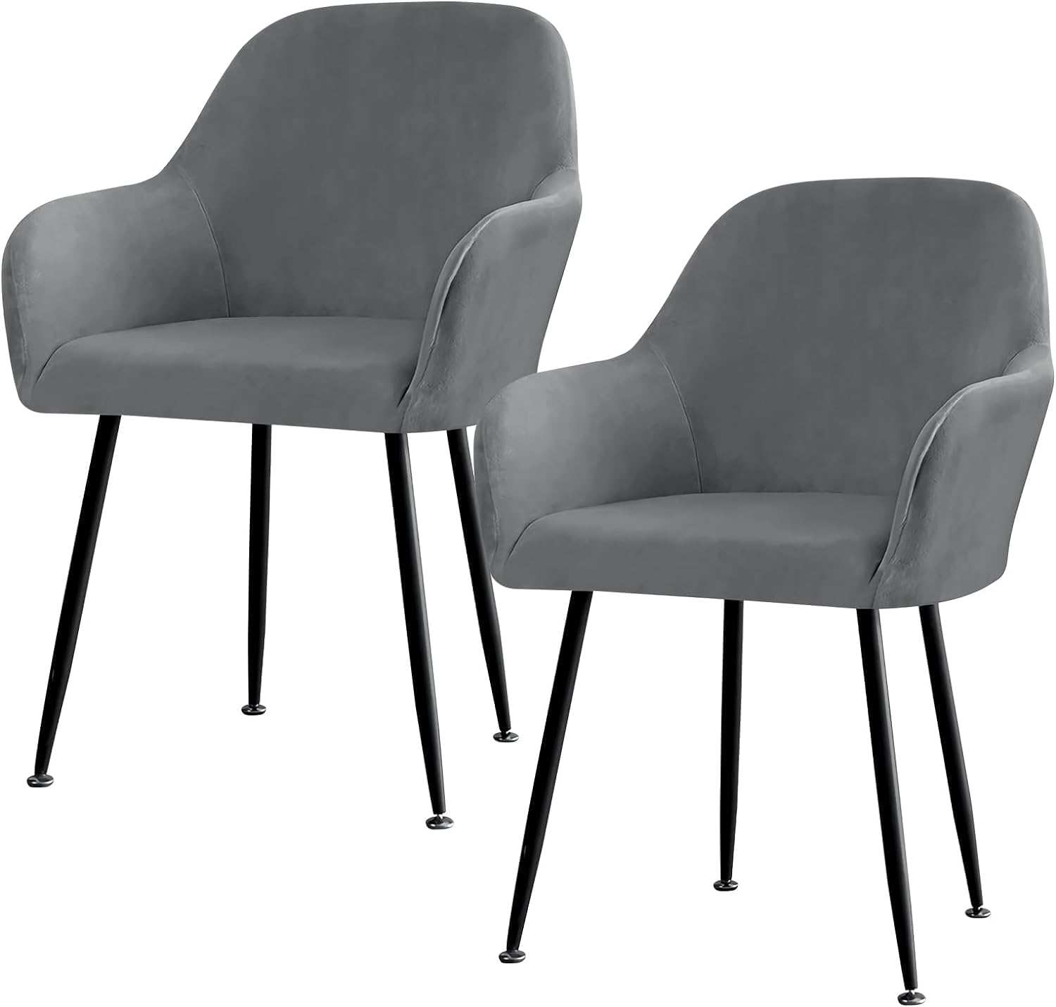 Rozciągliwe pokrowce na krzesła, zestaw 2 szt., welurowe, zdejmowane i nadające się do prania, do restauracji, hoteli i na bankiety, ciemnoszare