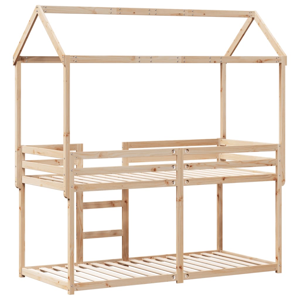 Lit superposé avec toit 90x200 cm bois de pin massif - 8