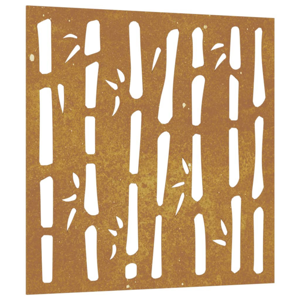 Maison Exclusive - Décoration murale jardin 55x55 cm acier corten design bambou - 2