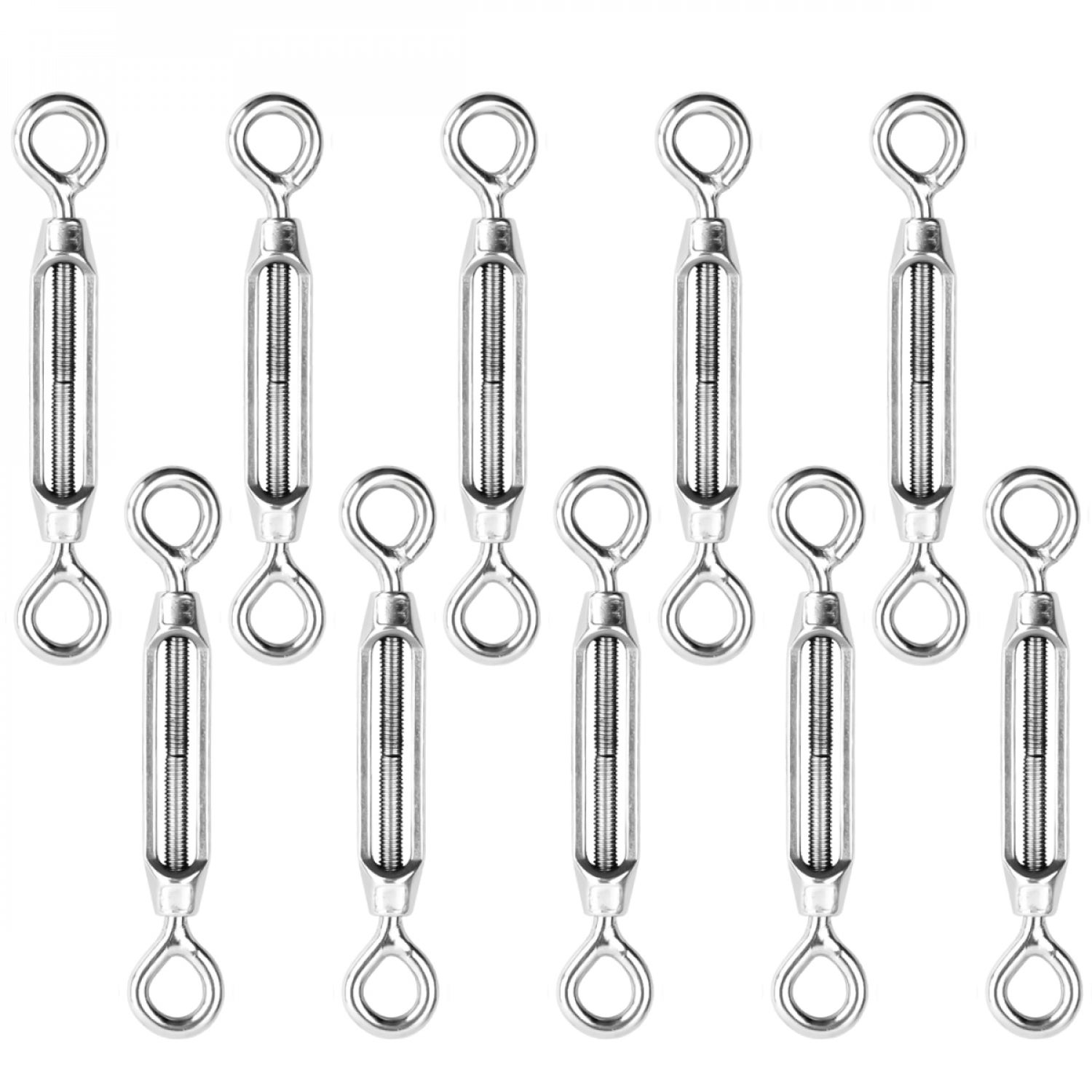 Lot De 6 Tendeurs De Câble M5 En Acier Inoxydable 304 – Crochets CC Réglables – Pour Corde Tendu, Voile D'Ombrage, Clôture, Fil à Linge (Longueur 12-18 Cm)