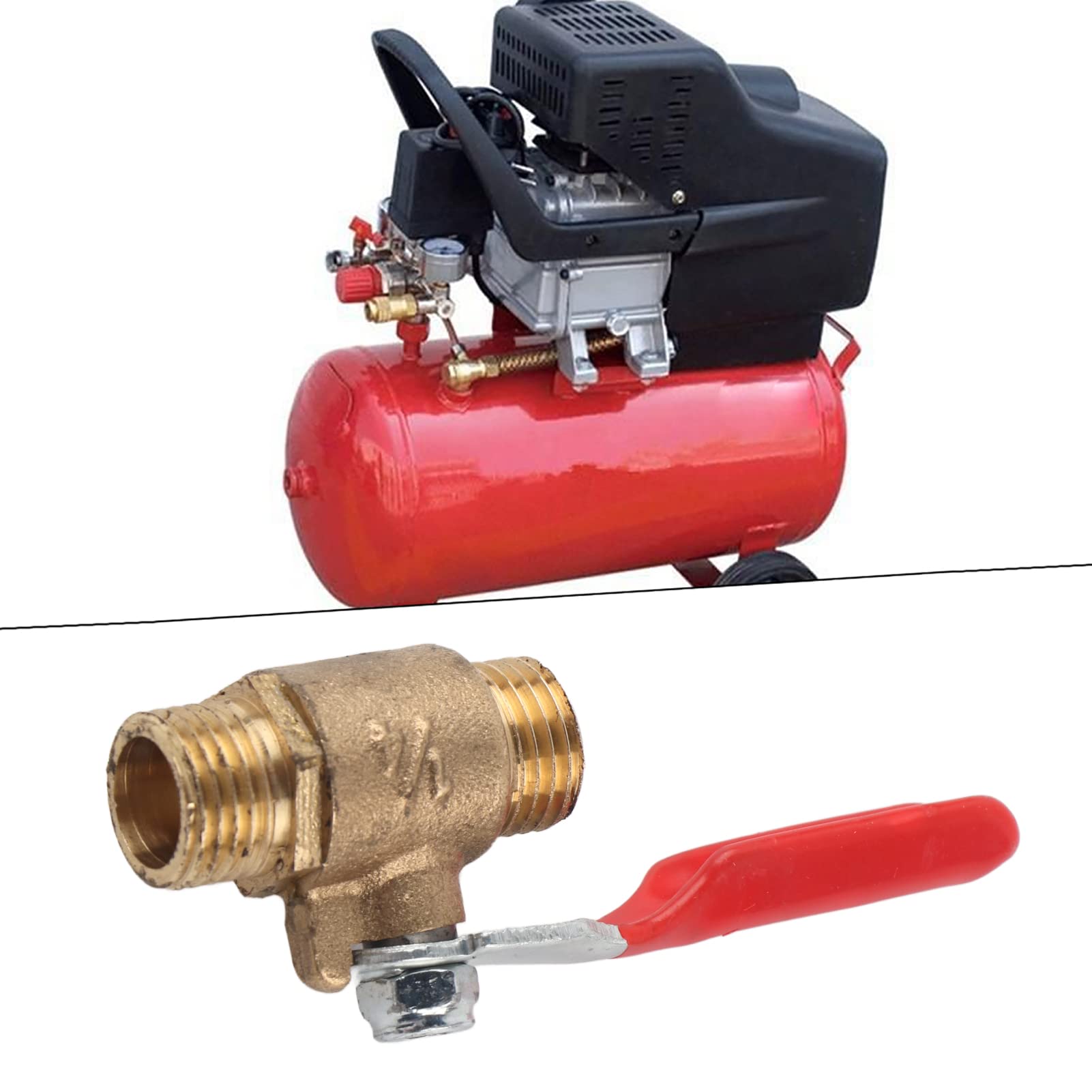 Lot de 5 vannes à boisseau sphérique à double filetage mâle G1/4 en laiton pour compresseur d'air - 3