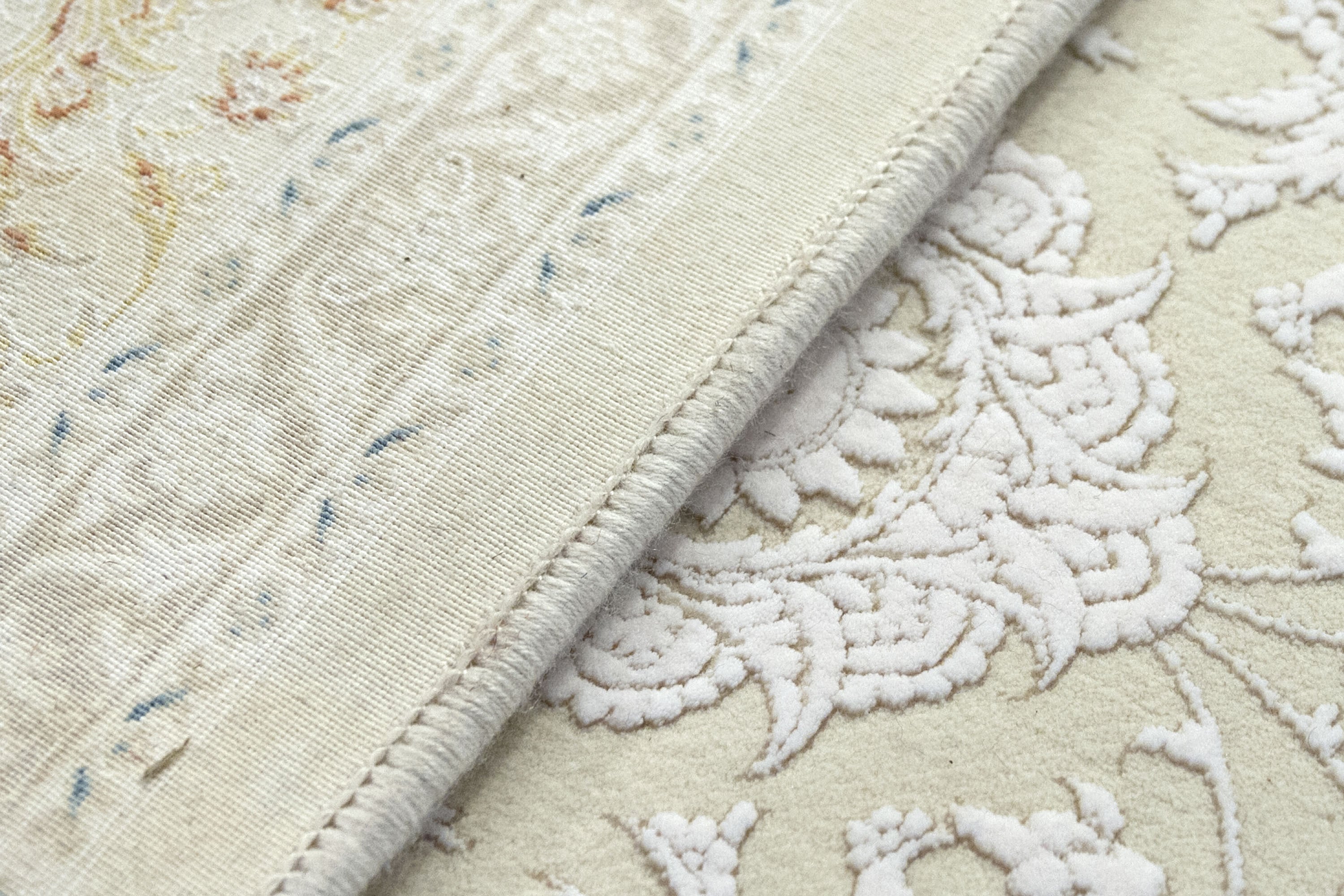 Hamid - Tapis 300x200cm blanc motif floral oriental - 7