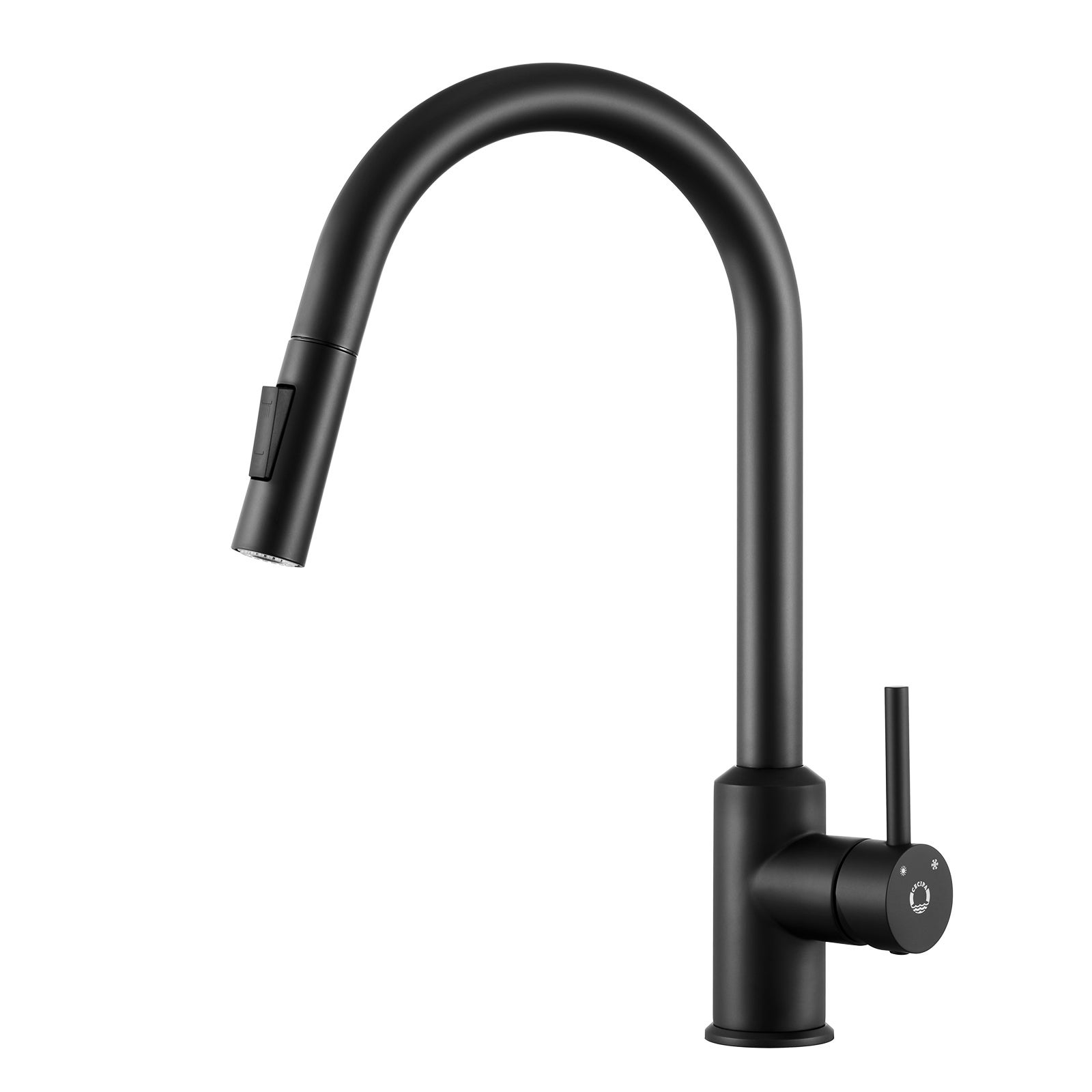 Cecipa max Miscelatore Cucina con Doccetta Estraibile - Nero - Miscelatore Monocomando per Lavello Cucina in Acciaio Inox ,EU Modello - 6