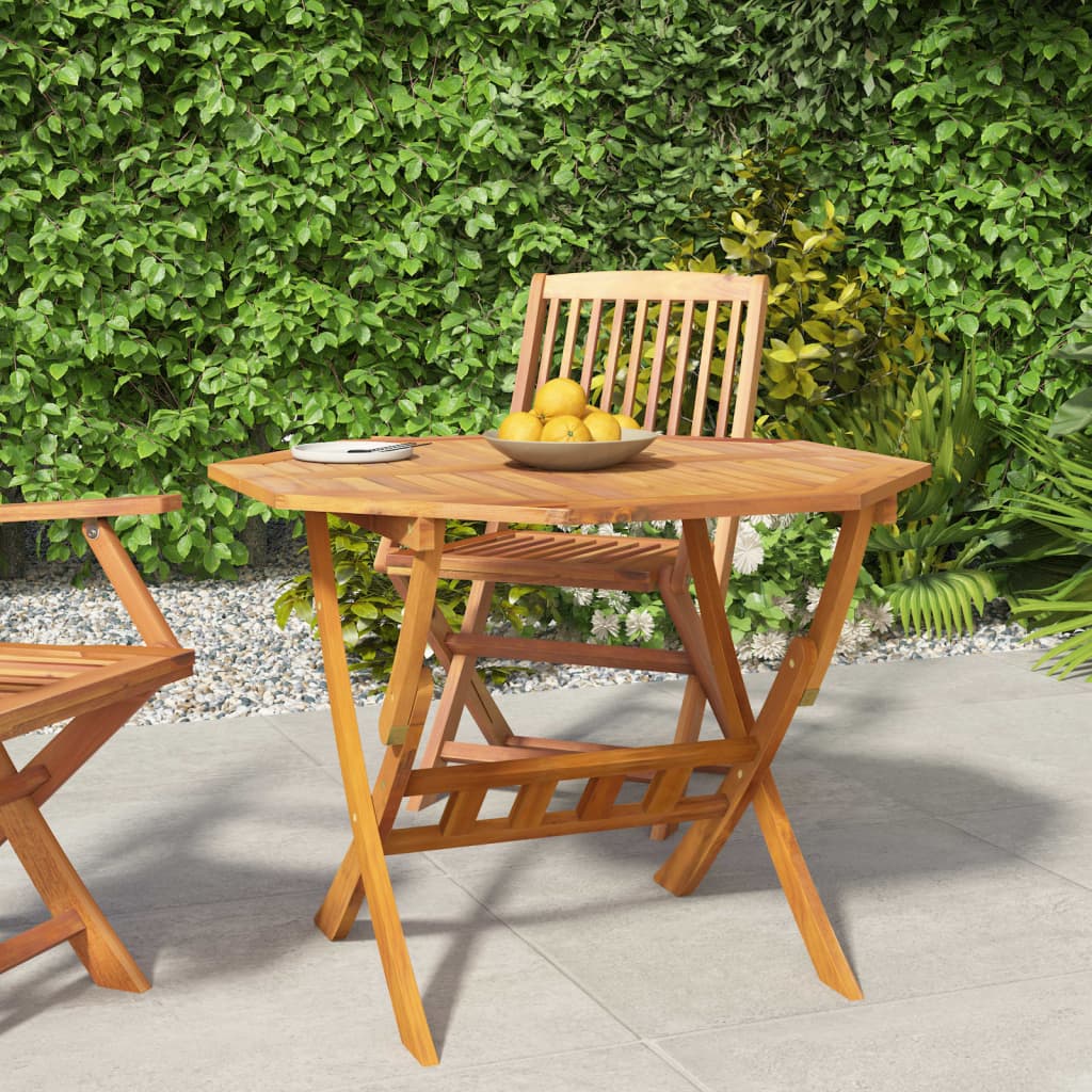 Table d'appoint d'extérieur rectangulaire en Bois Marron 2 places - 2