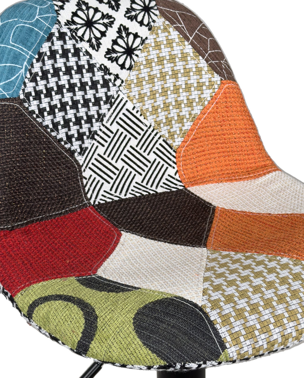 Lot 2 tabourets de bar design siège rembourré patchwork multicolore tissu, pivotant, hauteur réglable SIG (patchwork ) - 6