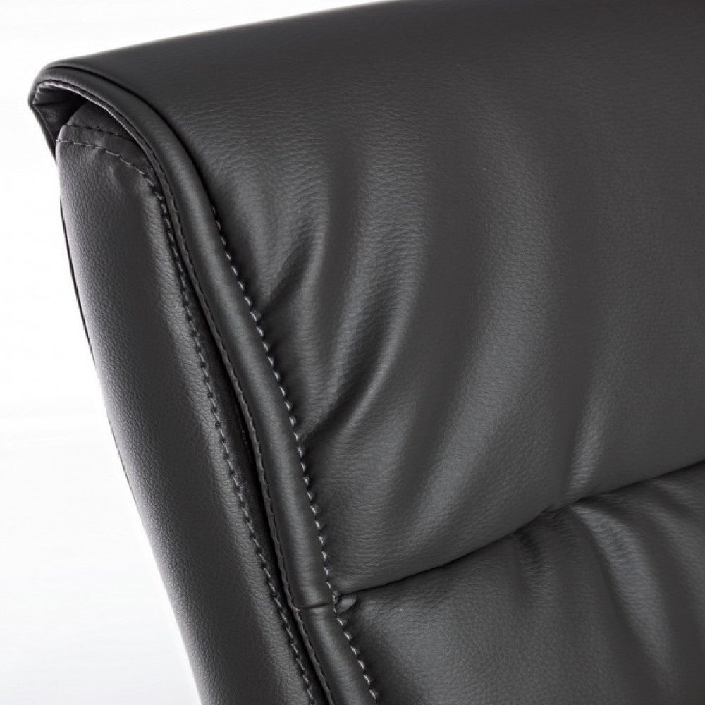 Fauteuil de bureau en éco-cuir gris foncé Sydney avec accoudoirs - 5