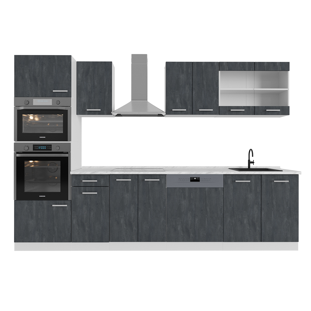 Kitchenette R-Line Vicco Blanc Sonoma - Cuisine Intégrée Moderne, Panneaux MDF