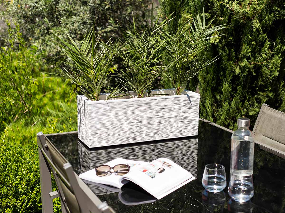 Balconnière rectangulaire Graphit Up 59 x 19,5 x 22,8 cm - 25 L - Blanc cérusé - Eda - 7