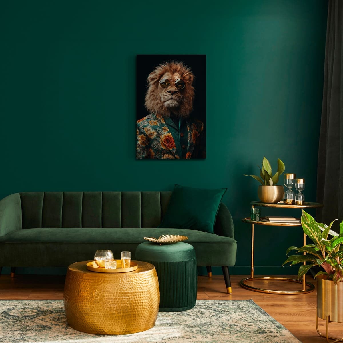 Tableau sur toile lion stylé 65x97 cm - 2