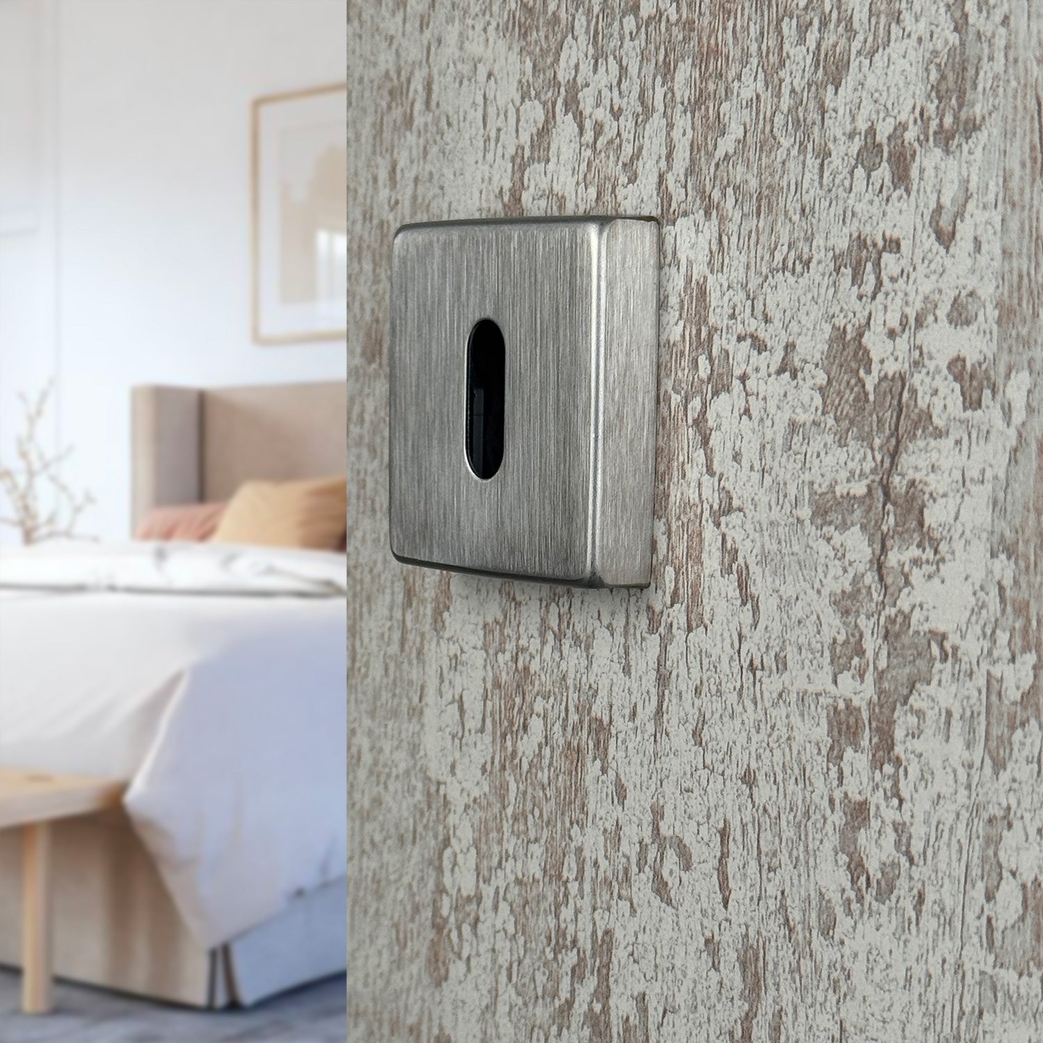 Pack Poignée De Porte Et Rosace – Aluminium Soho – Finition Nickelée