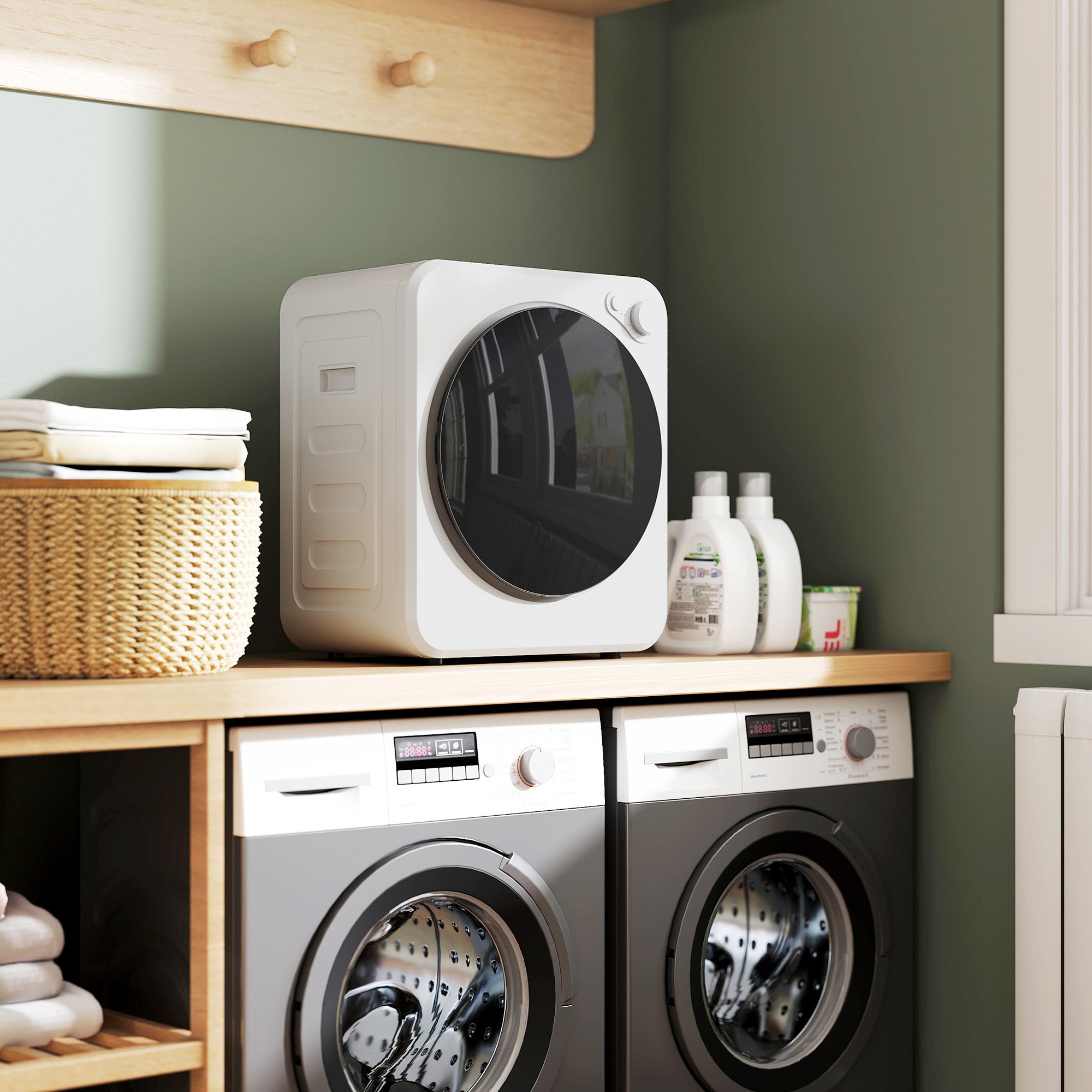 Mini sèche-linge portable 2,5 kg, 5 programmes, 800/400 W, chargement ...