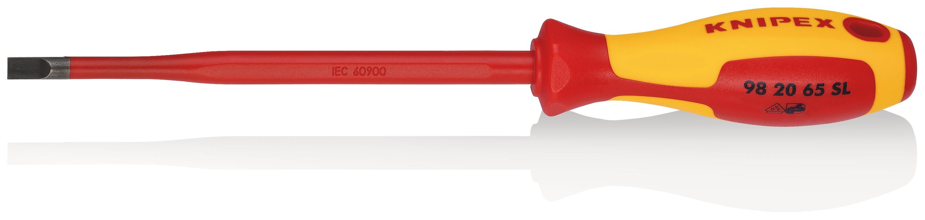 Knipex Giraviti per Elettricisti (Slim) per Viti con Intaglio Brunita, Impugnatura Isolante, in Materiale Bicomponente, Collaudato Vde 262 Mm 98 20 65