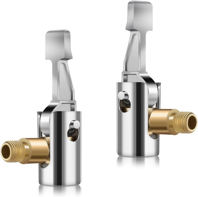 2 Pièces Embout gonflage Pneu Voiture,Embout Pompe Velo,Valve Pneu Gonfleur Compresseur Air Pompe Adaptateur Clip De en Laiton