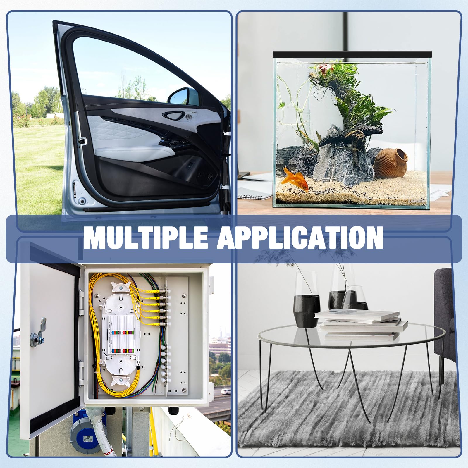 Protection bord de tole joint caoutchouc en u joint porte voiture adhesif noir caoutchouc protection metal verre (5m, 1,5mm) - 6