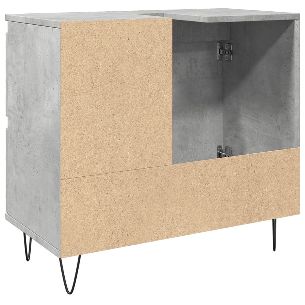 Mueble lavabo de baño gris hormigón 65x33x60 cm - 7
