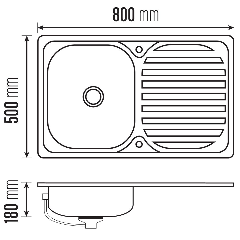 PACK EVIER avec EGOUTTOIR 80cm + MITIGEUR INOX - 5