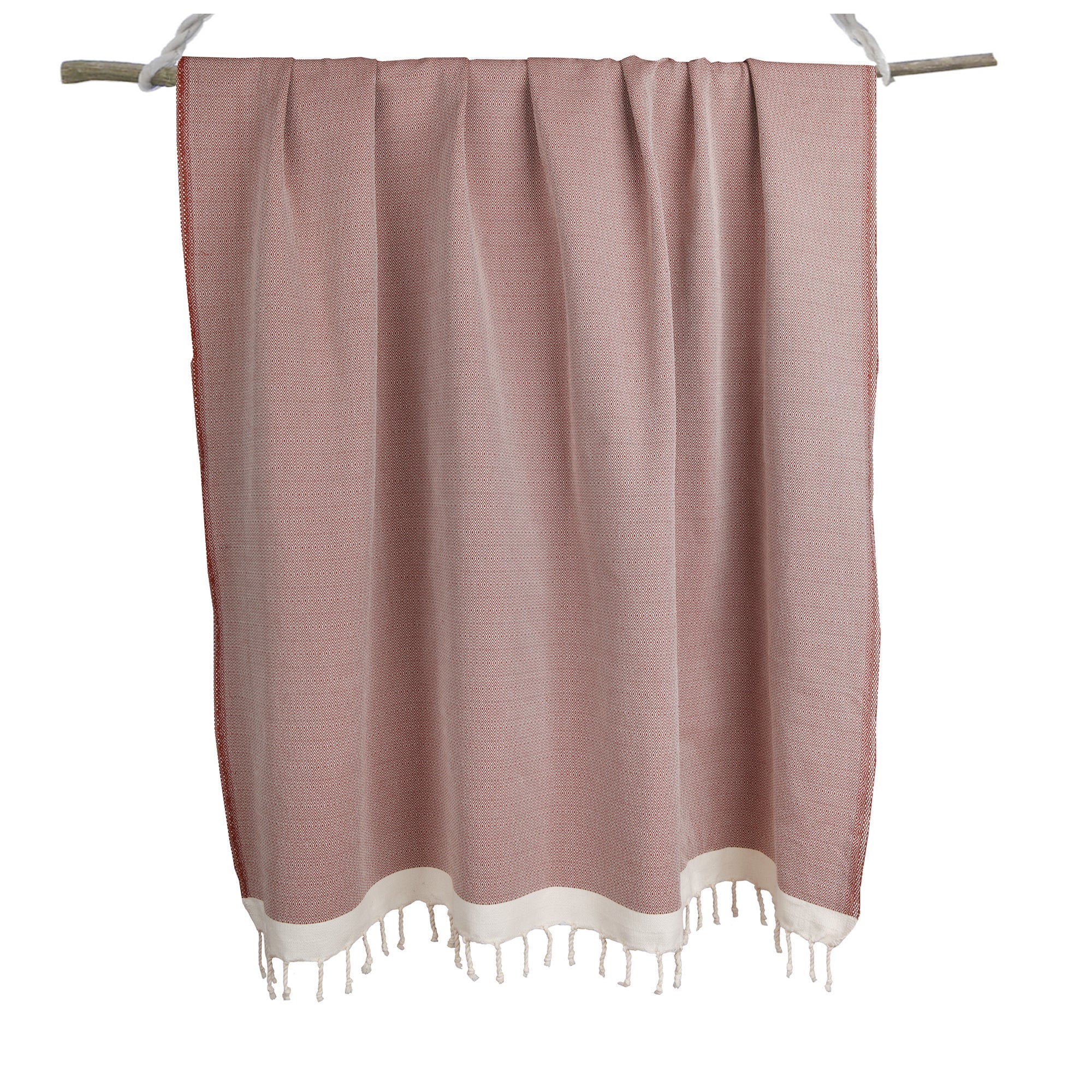 Plaid 130x170 coton rouge tomette - 3