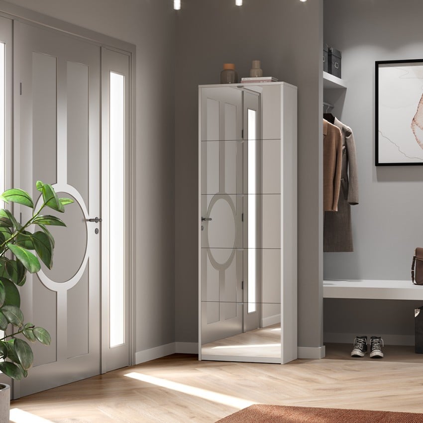 Armoire à chaussures 5 portes miroir 25 paires de chaussures design moderne Roy - 2