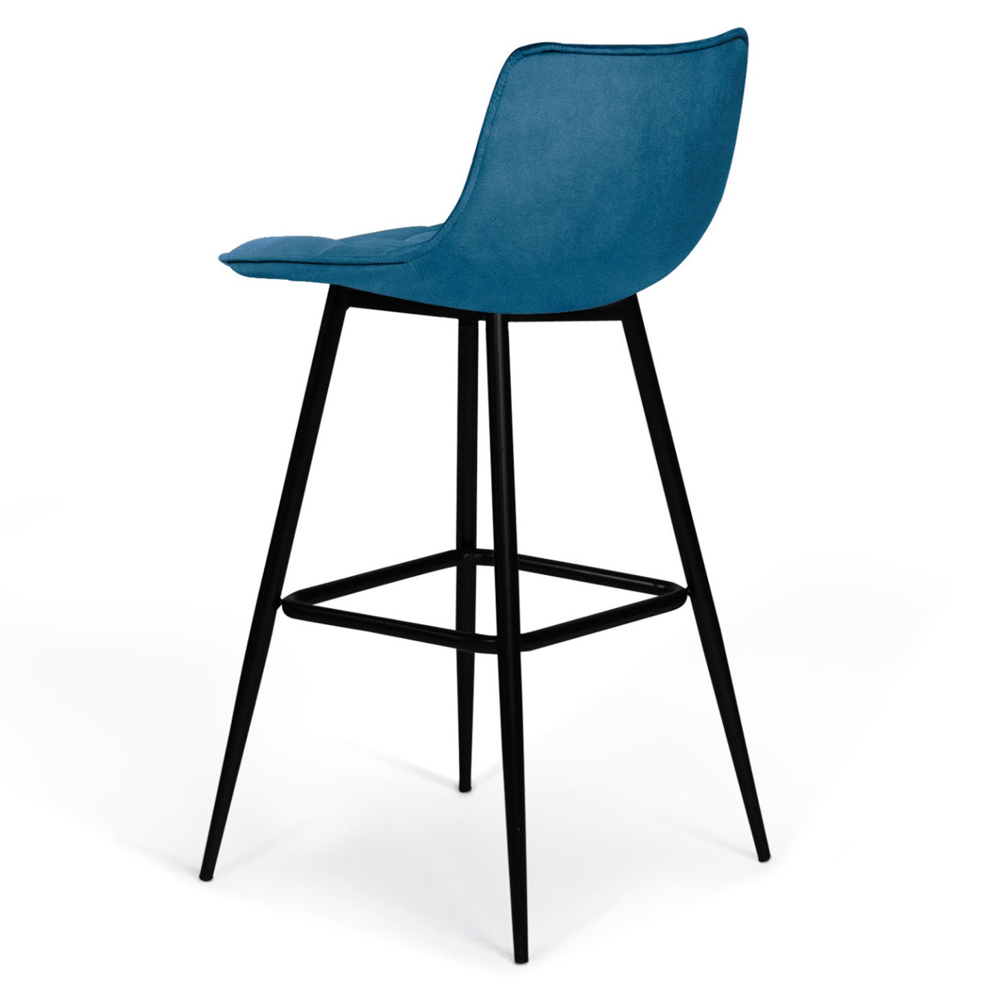 Lot de 4 tabourets de bar MADY en velours bleu - 5