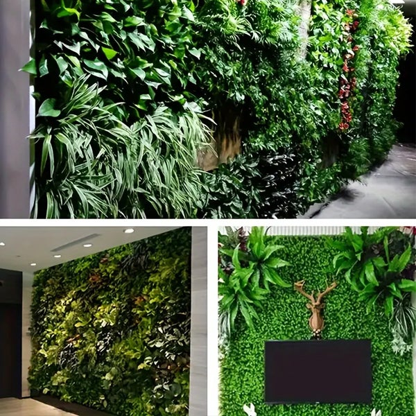 Panel decorativo vegetal de 25 x 25 cm - Solución de pared - Plantas artificiales resistentes a la intemperie y anti-UV - 4