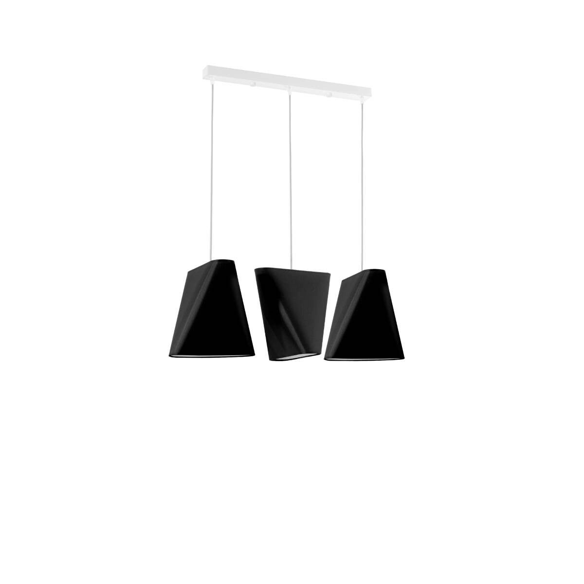 Lampa wisząca Blum czarna 3xE27x15W wym: 128 x 60 x 28 cm tkanina Sollux Lighting