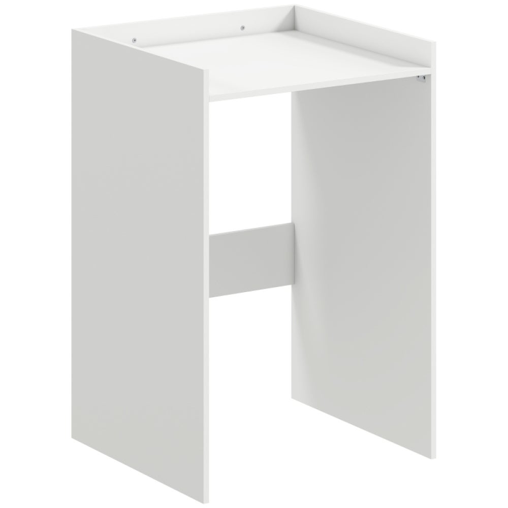 Armario baño blanco madera 64x60x97,5cm con estante abierto para lavadora, mueble baño espacios pequeños almacenaje leroy merlin