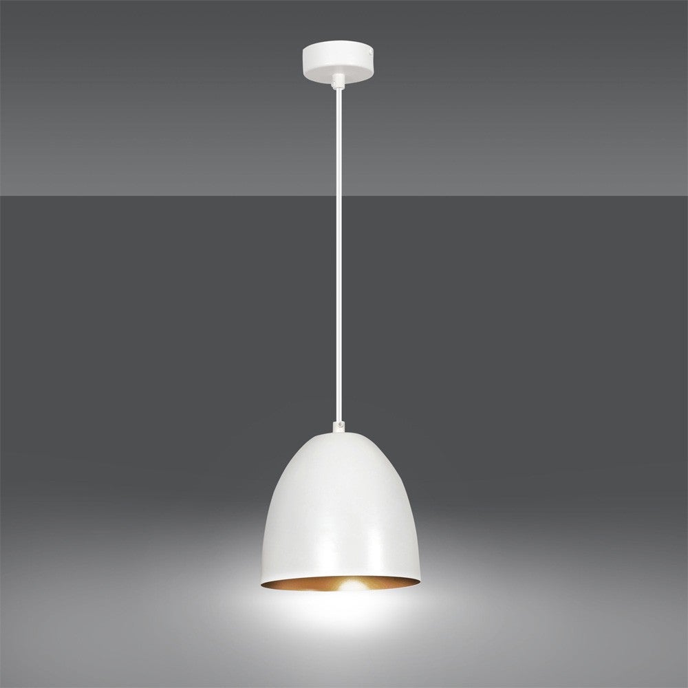 Lampa sufitowa Jonix z białym abażurem i złotym wnętrzem 1xE27 ø18cm - 3