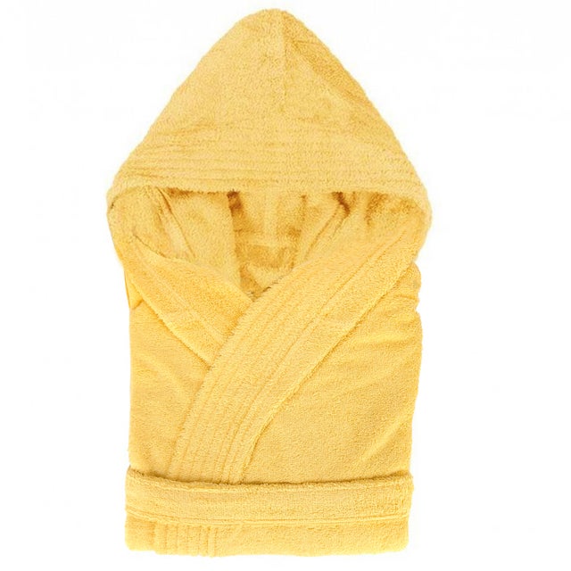 Peignoir à capuche enfant PURE coton 6 ANS jaune