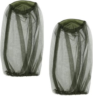 Moustiquaire De Tête Style Armée Britannique - Filet De Protection Visage Et Cou - Vert, Neuf